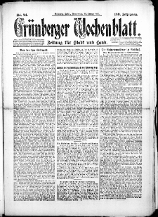 Grünberger Wochenblatt: Zeitung für Stadt und Land, Nr. 24. (29. Januar 1925)
