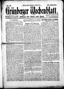 Grünberger Wochenblatt: Zeitung für Stadt und Land, Nr. 29. (4. Februar 1925)