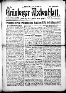 Grünberger Wochenblatt: Zeitung für Stadt und Land, Nr. 31. (6. Februar 1925)