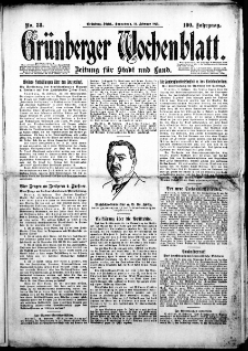 Grünberger Wochenblatt: Zeitung für Stadt und Land, Nr. 38. (14. Februar 1925)