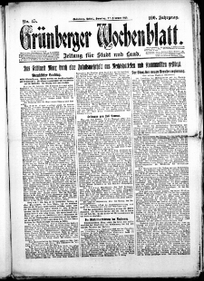 Grünberger Wochenblatt: Zeitung für Stadt und Land, Nr. 45. (22. Februar 1925)