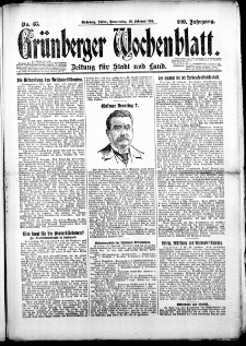 Grünberger Wochenblatt: Zeitung für Stadt und Land, Nr. 48. (26. Februar 1925)