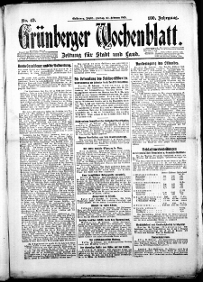 Grünberger Wochenblatt: Zeitung für Stadt und Land, Nr. 49. (27. Februar 1925)