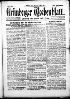 Grünberger Wochenblatt: Zeitung für Stadt und Land, Nr. 58. (10. März 1925)