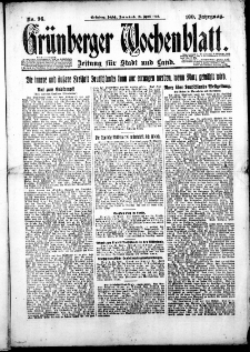 Grünberger Wochenblatt: Zeitung für Stadt und Land, Nr. 96. (25. April 1925)