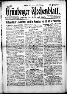 Grünberger Wochenblatt: Zeitung für Stadt und Land, Nr. 110. (12. Mai 1925)