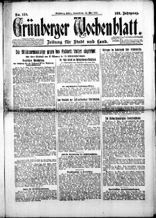 Grünberger Wochenblatt: Zeitung für Stadt und Land, Nr. 119. (23. Mai 1925)