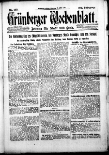 Grünberger Wochenblatt: Zeitung für Stadt und Land, Nr. 120. (24. Mai 1925)