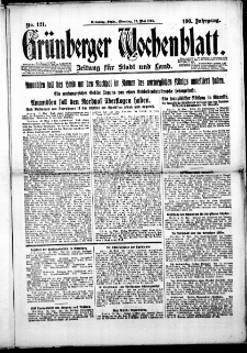 Grünberger Wochenblatt: Zeitung für Stadt und Land, Nr. 121. (26. Mai 1925)