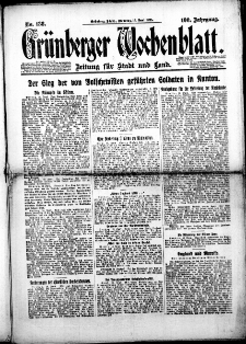 Grünberger Wochenblatt: Zeitung für Stadt und Land, Nr. 138. (16. Juni 1925)