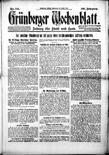 Grünberger Wochenblatt: Zeitung für Stadt und Land, Nr. 143. (21. Juni 1925)