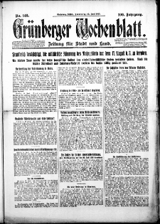 Grünberger Wochenblatt: Zeitung für Stadt und Land, Nr. 146. (25. Juni 1925)