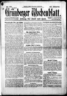Grünberger Wochenblatt: Zeitung für Stadt und Land, Nr. 176. (30. Juli 1925)