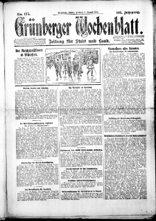 Grünberger Wochenblatt: Zeitung für Stadt und Land, Nr. 195. (21. Agust 1925)