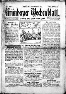 Grünberger Wochenblatt: Zeitung für Stadt und Land, Nr. 207. (4. September 1925)