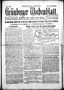 Grünberger Wochenblatt: Zeitung für Stadt und Land, Nr. 219. (18. September 1925)