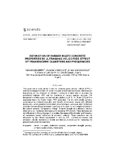 Estimation of rubber waste concrete properties by ultrasonic velocities: effect of transducers` diameters and frequencies