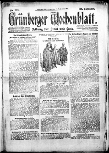 Grünberger Wochenblatt: Zeitung für Stadt und Land, Nr. 221. (20. September 1925)