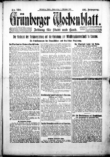 Grünberger Wochenblatt: Zeitung für Stadt und Land, Nr. 230. (1. Oktober 1925)