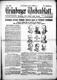Grünberger Wochenblatt: Zeitung für Stadt und Land, Nr. 232. (3. Oktober 1925)