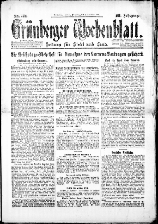 Gr&uuml;nberger Wochenblatt: Zeitung f&uuml;r Stadt und Land, Nr. 274. (22. November 1925)