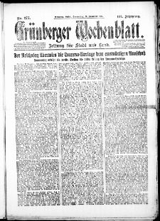 Grünberger Wochenblatt: Zeitung für Stadt und Land, Nr. 277. (26. November 1925)