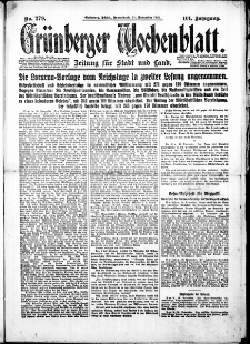 Grünberger Wochenblatt: Zeitung für Stadt und Land, Nr. 279. (28. November 1925)