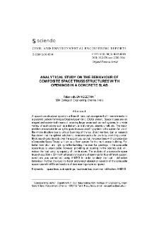 Analytical study on the behaviour of composite space truss structures with openings in a concrete slab