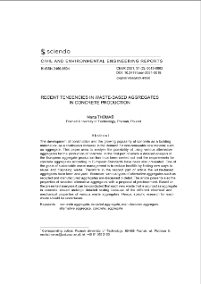 Recent Tendencies in Waste-Based Aggregates in Concrete Production