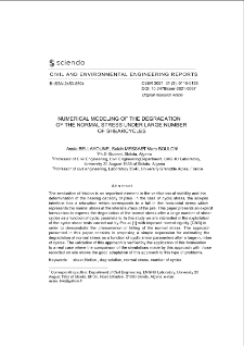 Numerical Modeling of the Degradation of the Normal Stress Under Large Number of Shearcycles