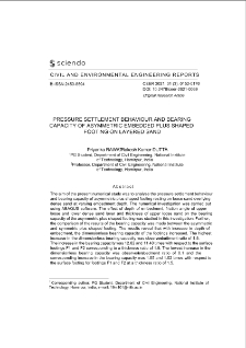 Pressure Settlement Behaviour and Bearing Capacity of Asymmetric Embedded Plus Shaped Footing on Layered Sand