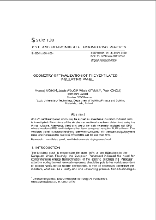 Geometry Optimalization of the Ventilated Insulating Panel