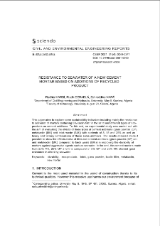 Resistance to Seawater of a New Cement Mortar Based on Additions of Recycled Product