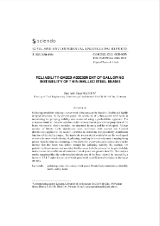 Reliability-Based Assessment of Galloping Instability of Thin-Walled Steel Beams