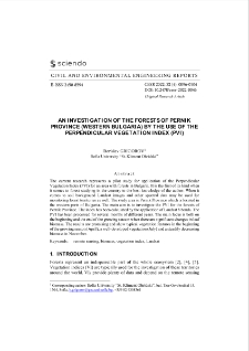 An Investigation of The Forests of Pernik Province (Western Bulgaria) by The Use of The Perpendicular Vegetation Index (PVI)