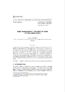 Asset Management. the Point of View of The Users` Costs