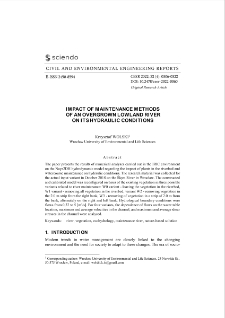 Impact of Maintenance Methods of an Overgrown Lowland River on its Hydraulic Conditions
