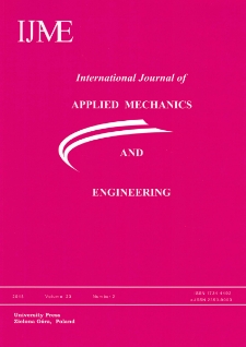 International Journal of Applied Mechanics and Engineering (IJAME), volume 23, number 2 (2018) - Contents