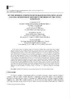On the bonding strength of Fe-based self-fluxing alloy coating deposited by different methods on the steel substrate
