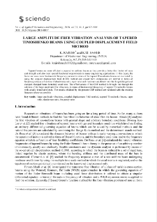 Large amplitude free vibration analysis of tapered Timoshenko beams using coupled displacement field method