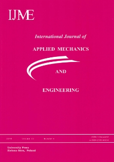 International Journal of Applied Mechanics and Engineering (IJAME), volume 23, number 4 (2018) - Contents