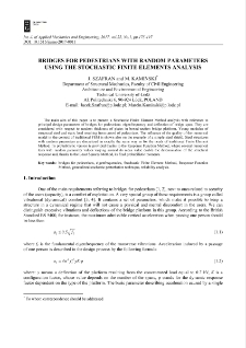 Bridges for pedestrians with random parameters using the stochastic finite elements analysis