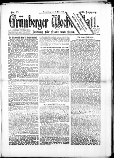 Gr&uuml;nberger Wochenblatt: Zeitung f&uuml;r Stadt und Land, No. 32. (13. M&auml;rz 1924)