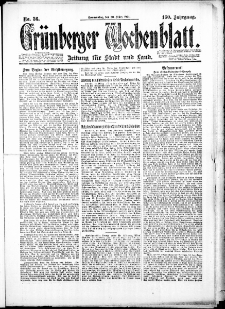 Gr&uuml;nberger Wochenblatt: Zeitung f&uuml;r Stadt und Land, No. 36. (20. M&auml;rz 1924)