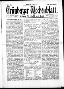 Gr&uuml;nberger Wochenblatt: Zeitung f&uuml;r Stadt und Land, No. 39. (23. M&auml;rz 1924)
