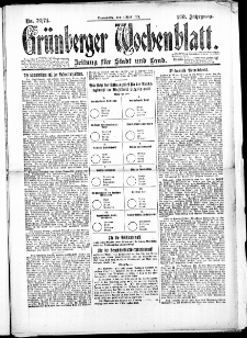 Grünberger Wochenblatt: Zeitung für Stadt und Land, No. 70/71. (1. Mai 1924)