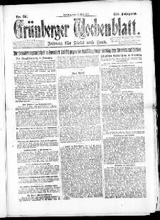 Gr&uuml;nberger Wochenblatt: Zeitung f&uuml;r Stadt und Land, No. 86. (20. Mai 1924)
