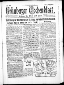 Gr&uuml;nberger Wochenblatt: Zeitung f&uuml;r Stadt und Land, No. 93. (28. Mai 1924)
