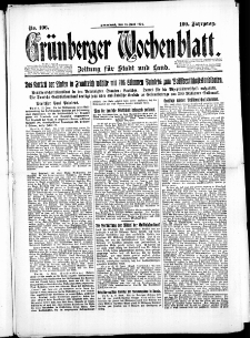 Gr&uuml;nberger Wochenblatt: Zeitung f&uuml;r Stadt und Land, No. 106. (14. Juni 1924)