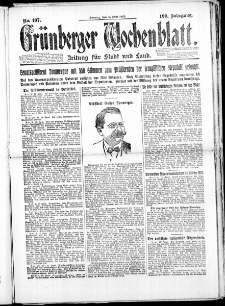 Gr&uuml;nberger Wochenblatt: Zeitung f&uuml;r Stadt und Land, No. 107. (15. Juni 1924)